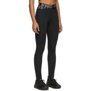Nike Pro Womens Black Dri-Fit Intertwist Training Legging Crossover Band SZ L